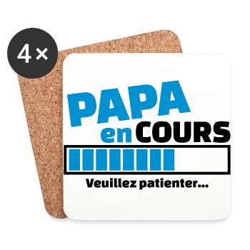 papa en cours veuillez patienter - Dessous de verre (lot de 4) - blanc - Devant