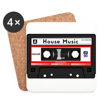 MAISON DE MUSIQUE CASSETTE - Dessous de verre (lot de 4) - blanc - Devant
