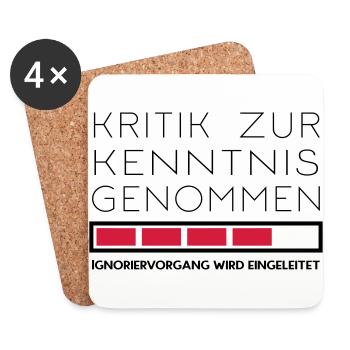 Nicht kritikfähig - Untersetzer (4er-Set) - Weiß - Vorne