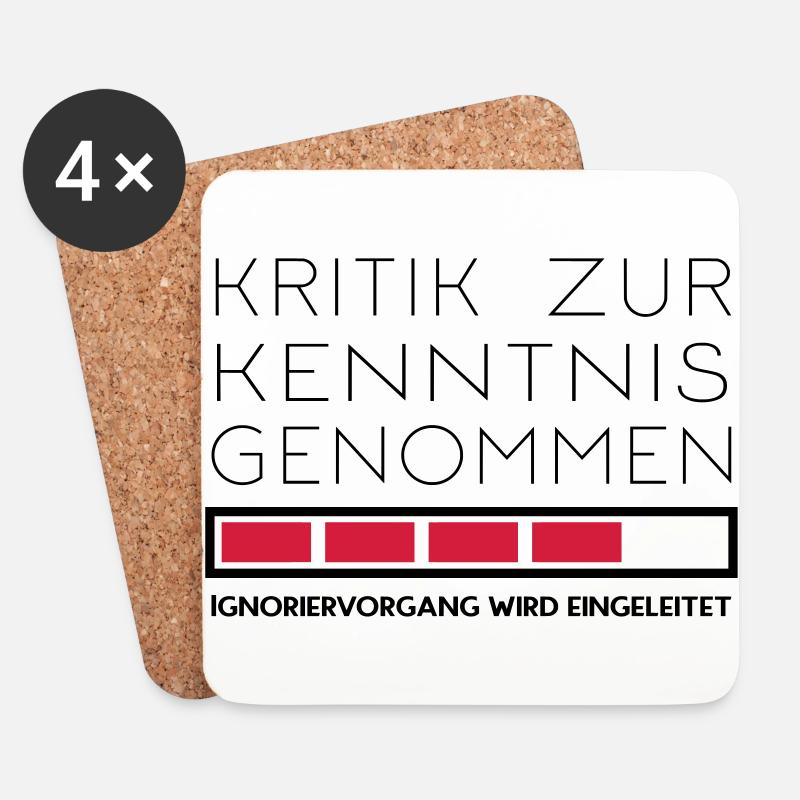 Nicht kritikfähig - Untersetzer (4er-Set) - Weiß