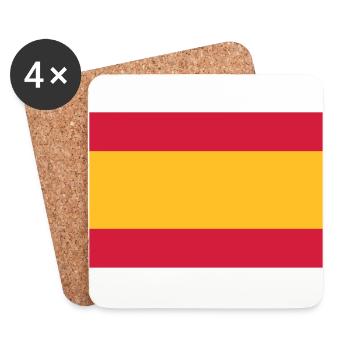 Drapeau national d'Espagne - Dessous de verre (lot de 4) - blanc - Devant