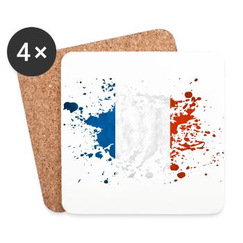 france eclaboussure - Dessous de verre (lot de 4) - blanc - Devant