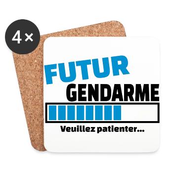 futur gendarme - Dessous de verre (lot de 4) - blanc - Devant