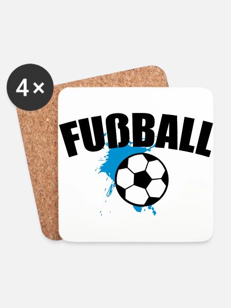 Fußball Soccer Splash 3c - Untersetzer (4er-Set) - Weiß