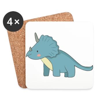 Geschenk Dinosaurier Fossil Kawaii Trex Comic Dino - Untersetzer (4er-Set) - Weiß - Vorne