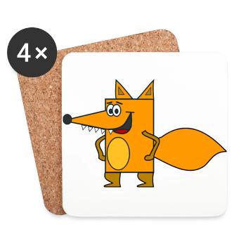 arctic fox fuchs68 - Coasters (set of 4) - white - Front