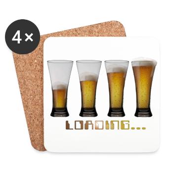 tshirt loading beers by customstyle - Dessous de verre (lot de 4) - blanc - Devant