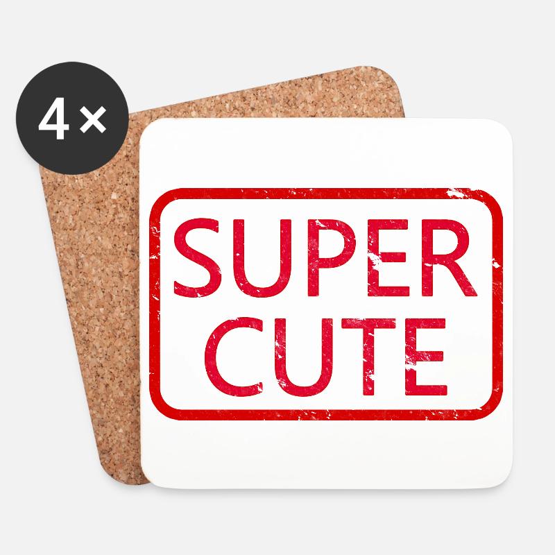 Super Cute - Untersetzer (4er-Set) - Weiß