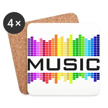 Music Musik Equalizer Regenbogen Tanz Rock-Konzert - Untersetzer (4er-Set) - Weiß - Vorne