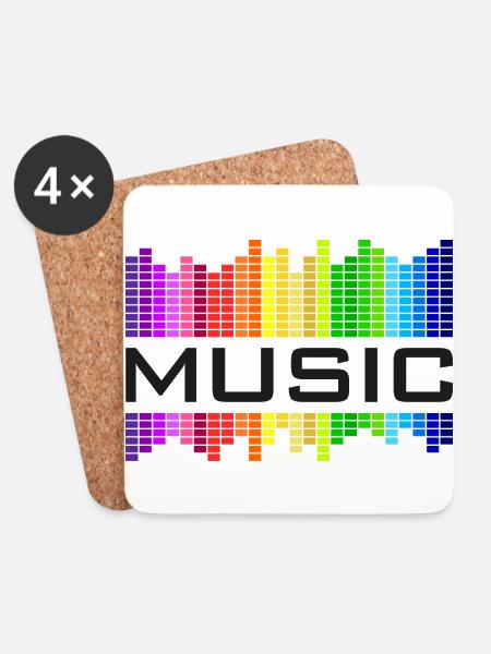 Music Musik Equalizer Regenbogen Tanz Rock-Konzert - Untersetzer (4er-Set) - Weiß
