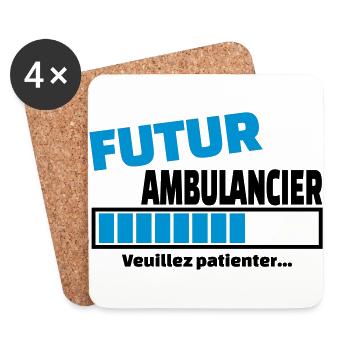 futur ambulancier - Dessous de verre (lot de 4) - blanc - Devant