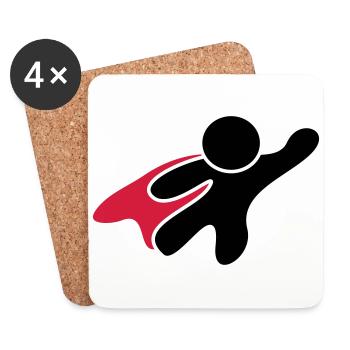 Superhero - Coasters (set of 4) - white - Front