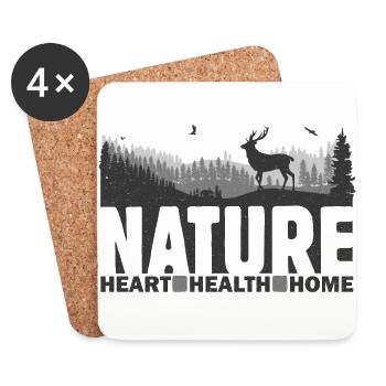 Nature Heart Health Home - Coasters (set of 4) - white - Front