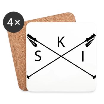 MF ski - Coasters (set of 4) - white - Front