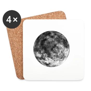 Der Mond - Untersetzer (4er-Set) - Weiß - Vorne