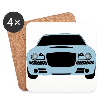 Voiture de voiture - Dessous de verre (lot de 4) - blanc - Devant