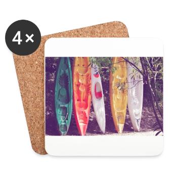 canoës - Dessous de verre (lot de 4) - blanc - Devant
