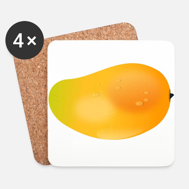Mango Obst Frucht Essen Gesund Geschenkidee Frisch - Untersetzer (4er-Set) - Weiß