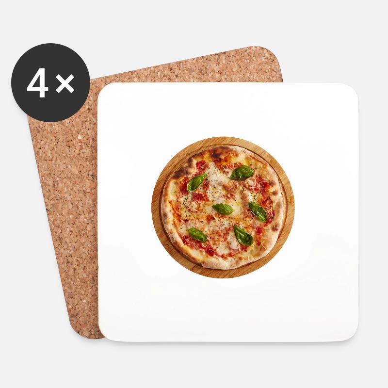 Leckere Pizza - Untersetzer (4er-Set) - Weiß