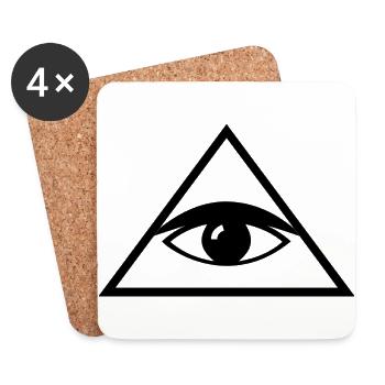 Illuminati Auge Geschenk Idee - Untersetzer (4er-Set) - Weiß - Vorne