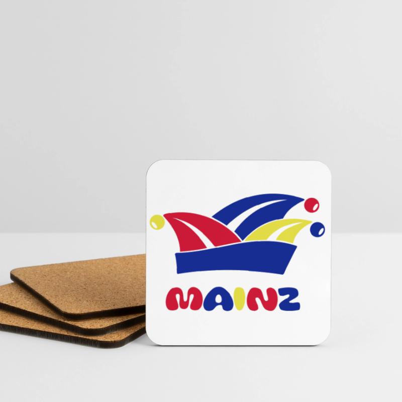 Fasching Narrenkappe Mainz 1, 2 oder 3 Farben Untersetzer (4er-Set)