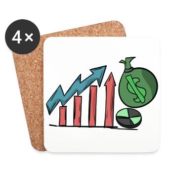Money investment investment stock price growth idea - Coasters (set of 4) - white - Front