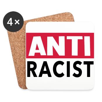 Anti Racist - Chemise de racisme ANSTI - Dessous de verre (lot de 4) - blanc - Devant