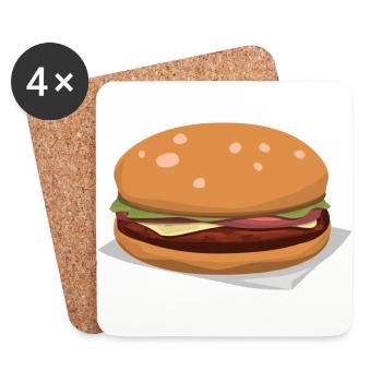 Leckerer Hamburger - Untersetzer (4er-Set) - Weiß - Vorne