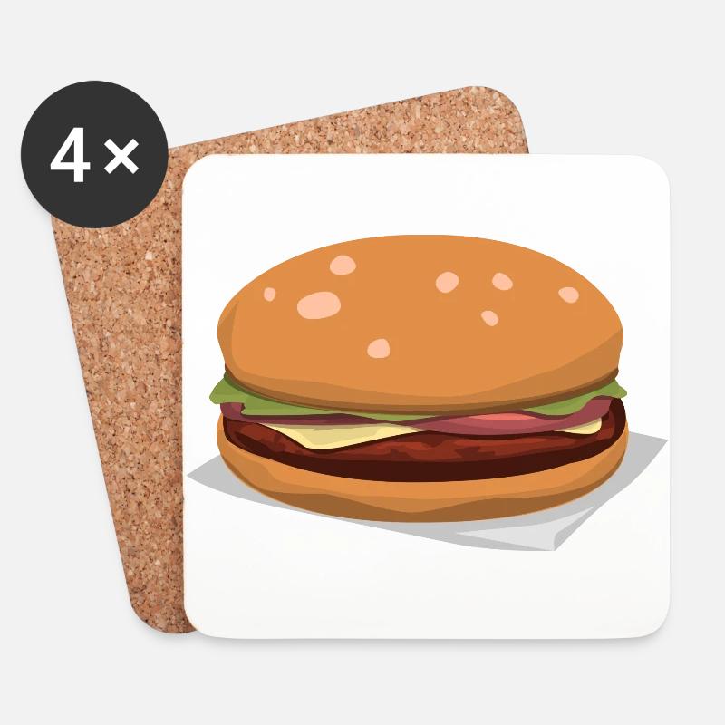 Leckerer Hamburger - Untersetzer (4er-Set) - Weiß