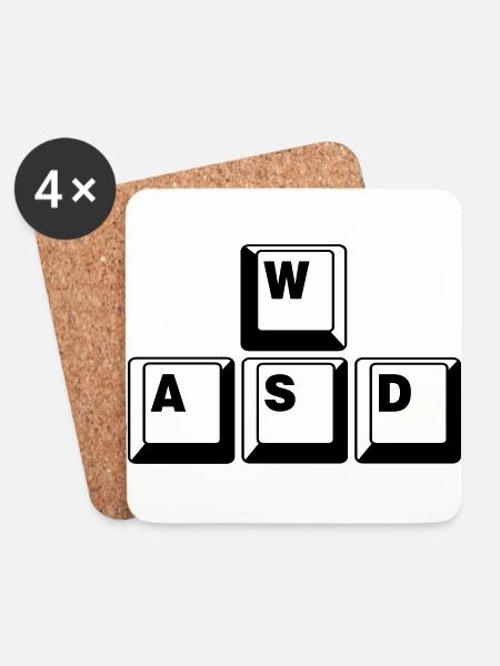 WASD Game Control Key Kombi - Untersetzer (4er-Set) - Weiß