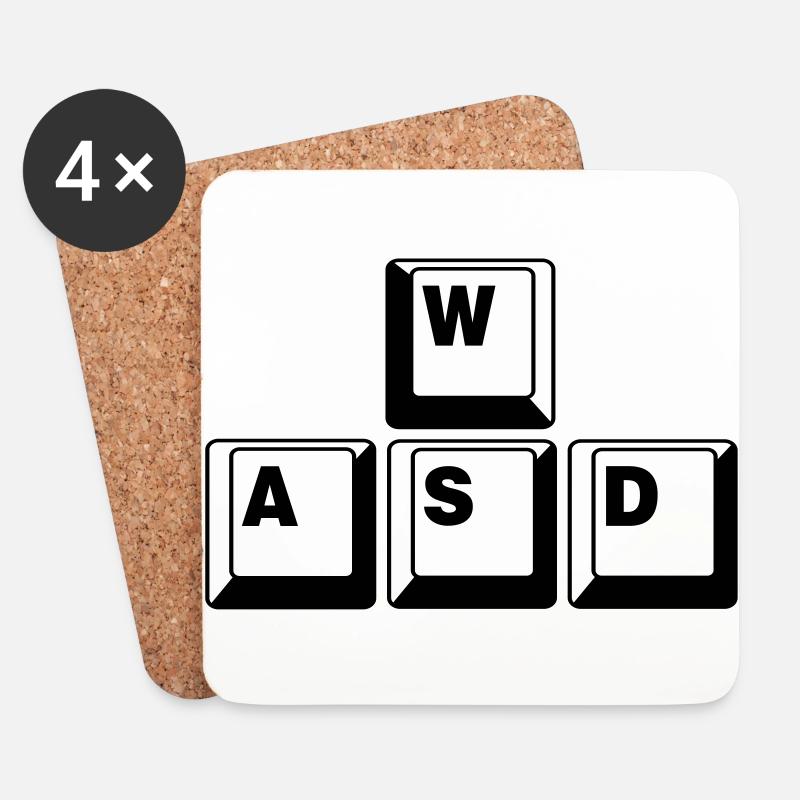 WASD Game Control Key Kombi - Untersetzer (4er-Set) - Weiß