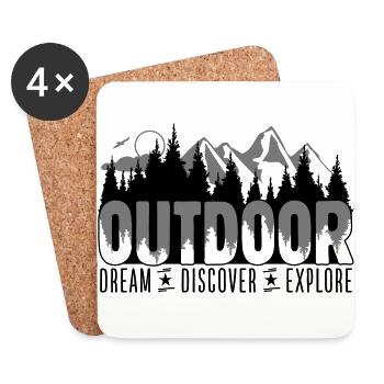 En plein air - Dream Découvrir Explorer - Dessous de verre (lot de 4) - blanc - Devant