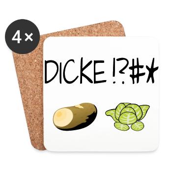 Dicke !?#* Kartoffel Salat blk - Untersetzer (4er-Set) - Weiß - Vorne