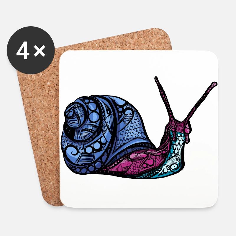 Schnecke - Untersetzer (4er-Set) - Weiß
