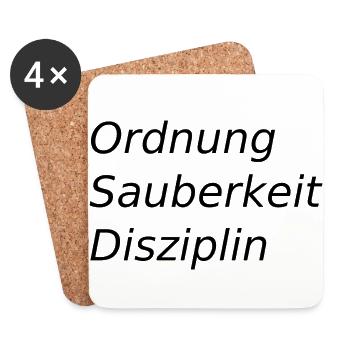 Ordnung,sauberkeit,Disziplin - Untersetzer (4er-Set) - Weiß - Vorne