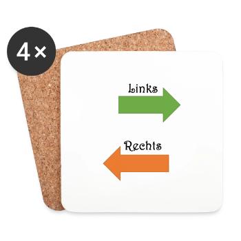 Left and right - Coasters (set of 4) - white - Front