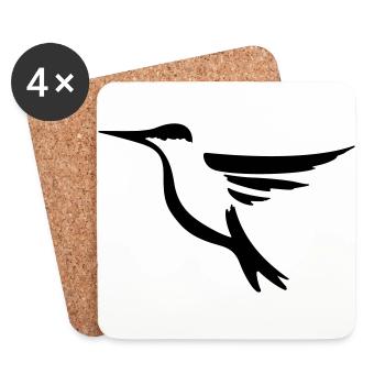 Hummingbird 2 - idée de cadeau d'oiseau - Dessous de verre (lot de 4) - blanc - Devant