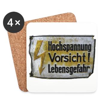DK Vintage Schild - Untersetzer (4er-Set) - Weiß - Vorne