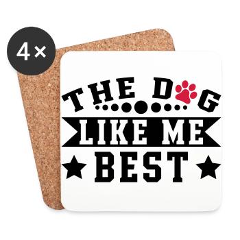 The Dog Like Me Best - Untersetzer (4er-Set) - Weiß - Vorne