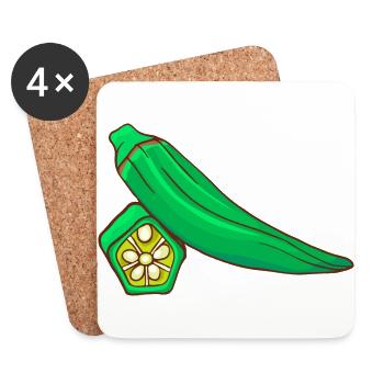 Okra Essbarer Eibisch Gombobohne Okolo Gambo - Untersetzer (4er-Set) - Weiß - Vorne