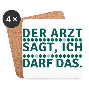 Arzt Spruch Logo Geschenkidee Symbol Party witzig - Untersetzer (4er-Set) - Weiß - Vorne