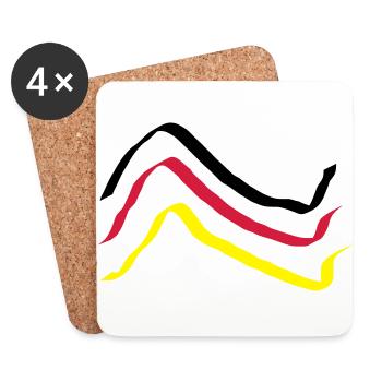 Deutschland WM Motiv 2 - Untersetzer (4er-Set) - Weiß - Vorne