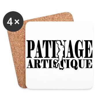 patinage artistique - Dessous de verre (lot de 4) - blanc - Devant