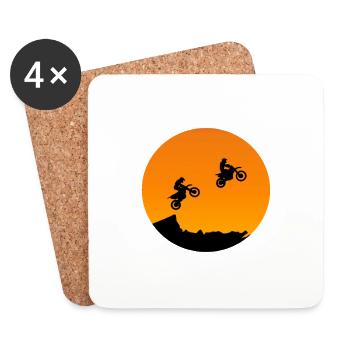 biker - Coasters (set of 4) - white - Front