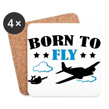 Born To Fly Skydive - Coasters (set of 4) - white - Front