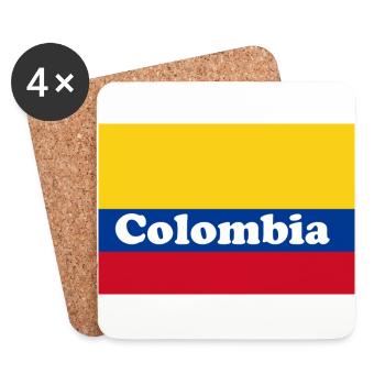 Colombia Kolumbien Flagge Fahne Geschenk - Untersetzer (4er-Set) - Weiß - Vorne