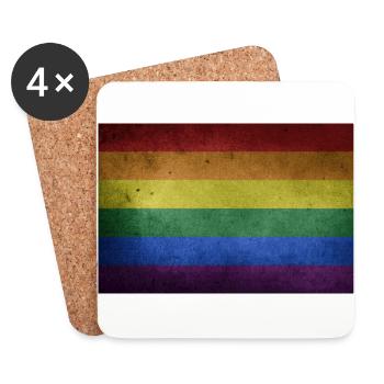 Drapeau pride - Dessous de verre (lot de 4) - blanc - Devant