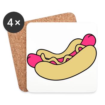 hot dog - Coasters (set of 4) - white - Front