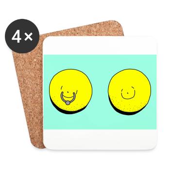 lemon piercing turquoise - Coasters (set of 4) - white - Front