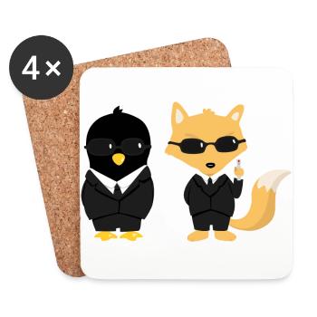 Geeks in black - Coasters (set of 4) - white - Front